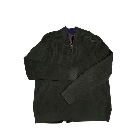 Ted Baker London Mens Size 7 US 3XL ¼ Zip Pullover Preppy Wool Career Sweater - Picture 3 of 14